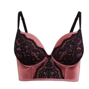 Torrid Whimsigoth Romantic Feminine Coquette Corset XO Plunge Lace Push-Up Bra